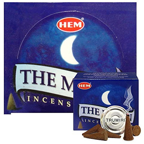 The Moon Incense Cones and Cone Incense Burner Bundle Insence Insense Hem Incense