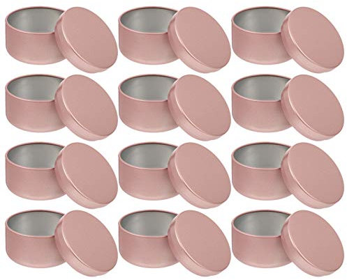 12st Kerzenglas Kerzenhalter Kerzen-reisedosen Duftende Reisekerze in Dosen Runde Reise-blechdosen Kerzendosen Rosegold Diy- Tee Kleine Schüttgut Aluminium Reisen Versiegeltes Glas