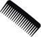 Pettine a Denti Larghi, Pettine per Capelli a Denti Larghi Non Statico, Pettine Districante Senza Manico, Resistente al Calore Pettini da Barbiere, Styling Pettine (Nero ）