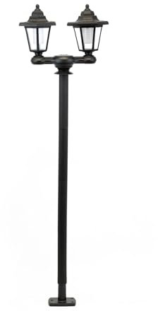 Gardenwize 3-in-1 Solar Powered Double Headlamp – Wall, Stake, or Floor Mount Outdoor Light, Eco-Friendly Solar Garden Lights with Bright LEDs, 1.5m Tall