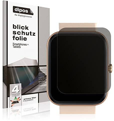 dipos Blickschutzfolie für Fireboltt Neptune | Displayschutz matt mit 4-Wege Sichtschutz-Effekt, Privacy Filter, passt perfekt, kratzfest, blasenfrei, selbstklebend
