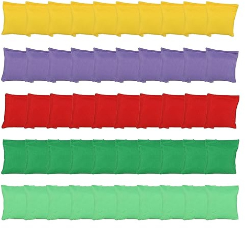 VIDETOL 50 Pcs Small Bean Bags, Colorful Bean Bags for Throwing, Soft Beanbag Throwing for Hand Toss Party Game, Fun Sports Outdoor and PE School Events, 2.7 x 2.7 Inch