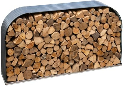WESTMANN Kaminholzregal Stahl 212x46x111 cm Grau Brennholzlager Outdoor
