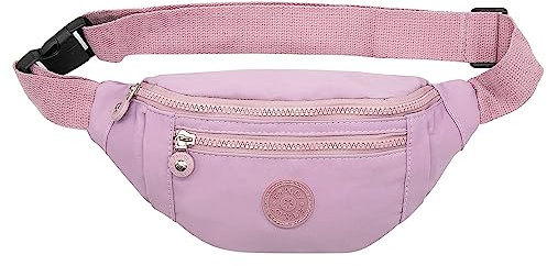 Long Keeper Bauchtasche für Damen und Herren – Anti-Diebstahl-Bauchtasche mit dem Hund, Spazierengehen, Laufen, Wandern, wasserdichte Bauchtasche, modische Hüfttasche für Reisen im Freien, violett,