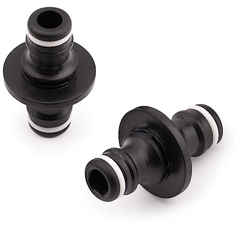 MIVOS 2 connettori per Tubo Flessibile per Il Collegamento di Tubi dell'Acqua con attacchi rapidi montati – Accoppiamento per Tubo Flessibile – Realizzato in 90% plastica Riciclata – Made in EU