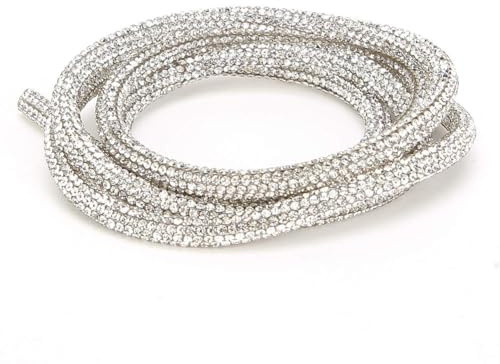 Strassband für Brautkleider, Runde Spitzendeckchen, DIY-Kleidung, Nähzubehör, Besatz, Verzierungen, Rosen-Sackleinenband, steine (Weiß)