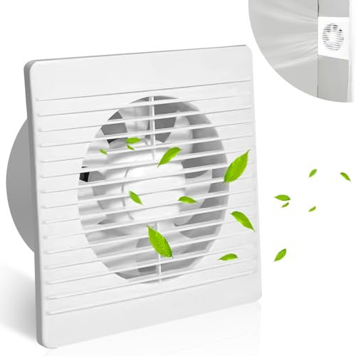 Nizirioo Ventilatore da bagno Ø 100 mm, ventilatore da parete, ventilatore da bagno, ventilatore con cavo, montaggio a parete, funzionamento silenzioso, per cucina, WC, bagno, basso consumo