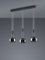 lightling Harrison LED Pendelleuchte, 3-flammig, Switch Dimmer, Breite: 82 cm, Höhe: 95-150 cm, Schwarz matt, 8 Watt