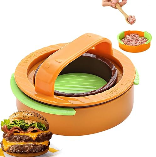Samuliy Non-stick Hamburger Press, Burger Patty Press Mould, Hamburger Meat Press | Food Grade Non-Stick Round Hamburger Making Tool Ergonomic