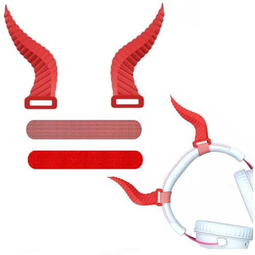 Keuyeo Cool Horns Headphone Attachment Funny Gaming Headset Decor Lovely Attachable Accessory for Headphones with Adjustable Straps