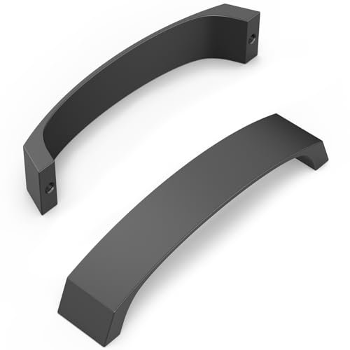 FURNIWARE 10 Stück Schrankgriffe, Möbelgriffe 128mm Lochabstand Küchengriffe Schwarz Griffe Möbel Schubladengriffe Griffe für Küchenschränke Schränke Schubladengriffe