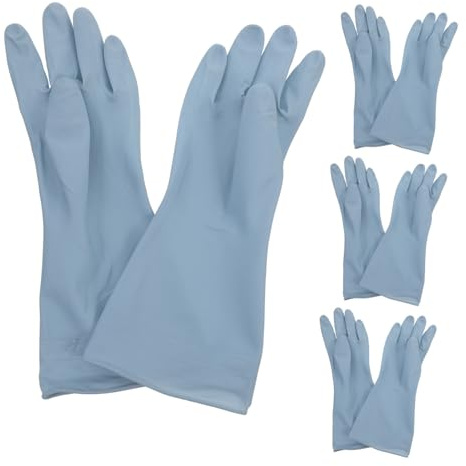 IWOWHERO Dishwashing Gloves Waterproof Rubber Kitchen Cleaning Gloves Pvc Material Blue s Size Thin for Household Dishwashing 4 Pairs