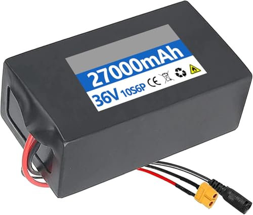 Batería Bicicleta Eléctrica 36V 9Ah 15Ah 18Ah 25Ah 27Ah Batería Iones Litio Eléctrica Scooter Bicicleta con Cargador Batería De Alta Potencia PVC Impermeable para 800W Motor 36V 27AH,XT60