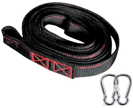 FourRoar Corda di Zavorra Gym Con 2 Moschettoni | 102x2.5 cm | Corda per Cintura di Zavorra per Dominate, Fondi | Evita i Pizzici della Catena