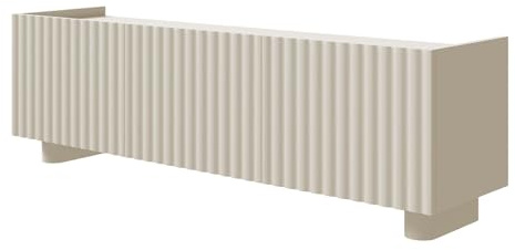 Selsey TV Lowboard Fiorra 49 x 144 x 38,3 cm - Modernes TV Schrank Design mit Kaschmir-Farbton - Laminierte Spanplatten & MDF - Push-to-Open - Kabeldurchlass - 3 Fächer - Wohnzimmer Fernsehschrank