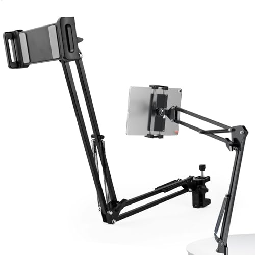 lemgyiamz Supporto Tablet Letto, Reggi Telefono da Letto, Porta Cellulare Rotativo a 360°, Braccio per Telefono Porta Tablet, Universale Supporto da Tavolo per Dispositivi da 4-13
