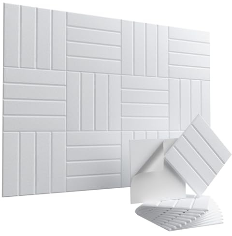 Vieshful 20 Stück Akustikpaneele Selbstklebend – 30x30x1cm Schallschutzplatten & Wandpaneele selbstklebend aus Filz, Hochdichte Akustikplatten für Wandverkleidung, Tonstudio, Heim & Büro, Weiß