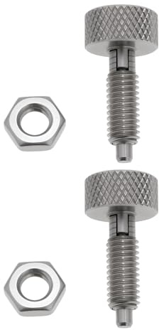 LT Easiyl Lot de 2 pistons à ressort autobloquants M6 x 1.0 avec poignée moletée en acier inoxydable pour châssis, armoires, appareils électroménagers, automobiles
