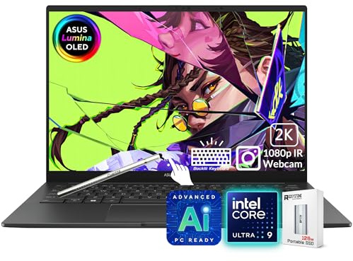 ASUS Zenbook 14 OLED Laptop, 2K Touchscreen, Intel Core Ultra 7 255H(>i7-14700), AI ready, Copilot + PC, Backlit Keyboard, Thunderbolt 4,Wi-Fi 7, Windows 11 Pro, Gray(16GB 7467 MHz DDR5 RAM | 1TB SSD)