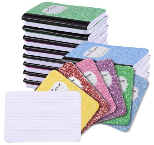 BESARME 24 mini quaderni per composizione, piccoli quaderni tascabili in marmo per scuola, compiti, ufficio, regali per il rientro a scuola, 11,4 x 8,25 cm