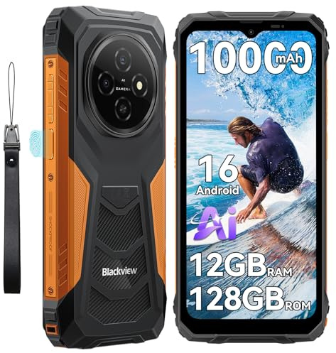 Blackview Fort 1 Téléphone Portable Incassable, Smartphone Incassable 10000mAh, Android 16 Telephone Incassable, IP68/IP69K, Jusqu’à 12GB+128GB (TF 2TB), 6,56 90Hz, Double SIM, NFC, GPS