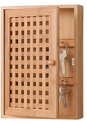 Zeller 13876 Cassetta Portachiavi, Bambú, Beige, 19x6x27 cm