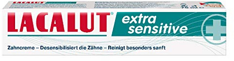 LACALUT EXTRA SENSITIVE ZAHNCREME, 75ml Zahnpasta, spürbare Besserung bei schmerzempfindlichen Zähnen und Zahnhälsen, 1 x 75ml