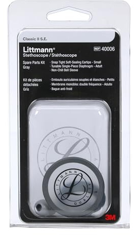 Littmann Ersatzteilset für Classic II S.E., 40006, Grau | Enthält kleine weich abdichtende Snap-Tight-Ohroliven, einstellbare Membran. Nur für Classic II S.E.