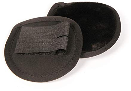 Amesbichler Reitsport AMKA Winter Ohrenwärmer - Ohrenschutz Ohren Pads für Helme - Reitkappen, Ohrenschützer schwarz/schwarz mit Kunstfell