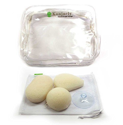 Natural Konjac sponges, set of 3 for face . Suitable for all skin types: Normal, dry, oily, sensitive and baby safe. Made from vegetable root fibre, Eco-friendly and chemical free. Extra soft gentle exfoliate & deep cleaning. Help to remove dead skin cells, dirt & impurities. Help prevent bacteria, acne breakout & blackheads, eliminate toxins, stimulate blood flow, minimise pores and improve skin texture leaving silky smooth, better completion, refreshed, radiant, reveal and rejuvenate.