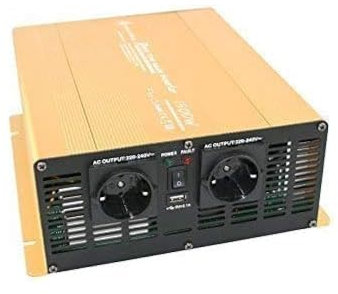 SOLARTRONICS Spannungswandler 12V auf 230V - Wechselrichter NP1500-1500/3000 Watt Reiner Sinus Inverter - Umrichter 12V 220V - Inverter Wohnwagen Gold - mit Schuko-& USB Anschluss (1500-3000 Watt)