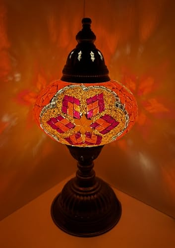 Samarkand - Lights Mosaiklampe Mosaik - Tischlampe L Stehlampe orientalische lampe Orange-Rot Stern
