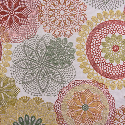 Polsterstoff Dekostoff Doily Mandala Blumen gelb grün