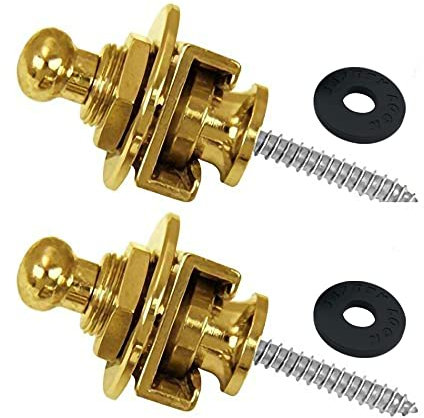 Gitarrengurt-Schloss-Set, robuster Metall-Gitarrengurt, Knopfverschluss, fester Halt, mit leicht entfernbarer Schraube, 2 Stück