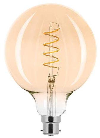 NCC-Licht LED Spiral Filament Leuchtmittel Globe G125 2,5W B22 Gold extra warmweiß 2000K