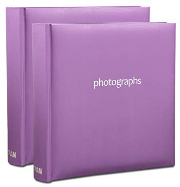 2 x Photo Album 200 6 X 4'' / 15 x 10 cm Photos Slip in Picture Album CD/DVD Pocket Memo Writing Area - Gifting Album by Arpan (Pastel Purple)