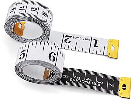 Mètres à Ruban pour Couturier double face,1,5 m 60 Pouce sur Mesure Couturière Tissu Règle, La Blanc Mesure Ruban 2 Pièces