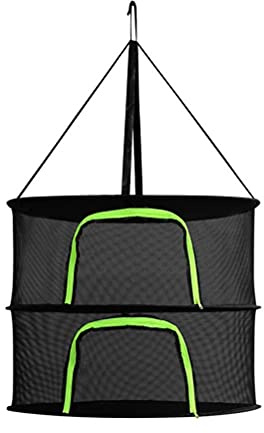Kuashidai Drying Net for Herbs 2 Layer Herb Drying Rack Hanging Hydroponic Drying Rack Foldable Mesh Drying Rack with Hooks Zipper Design for Herbs