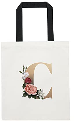 26 Letter Printed Canvas reusable grocery bags, Foldable Casual Travel HandBag, Shoulder Beach Tote Bags, Shopper bag eco friendly super strong washable Storage bags Shopping bag Canvas bag for Women