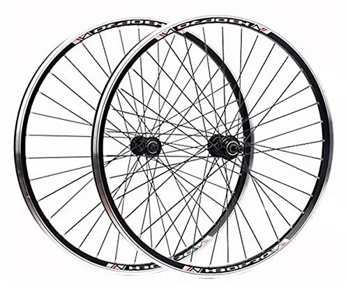 QHYRZE 26'' MTB Laufradsatz 26 Zoll Fahrrad V Brems Felgen Schnellspanner Laufrads Nabe Für 6 7 8 Geschwindigkeit Schraub Flywheel (Color : Black, Size : 26inch)