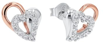 Amor Ohrstecker für Damen, 925 Sterling Silber, Zirkonia synth. | Herz