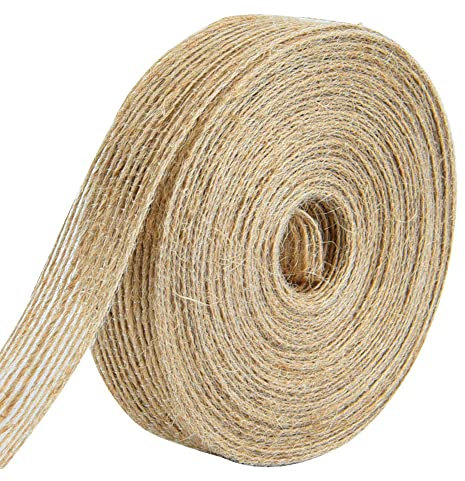 50M schleifenband Jute juteband natur 3CM Breite Decoband Sackleinen Jute Band Dekoband für Geschenkverpackung Handwerk Hochzeit Haus Dekor Weihnachten Basteln