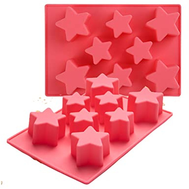 CANDeal 2-teilige Sterne-Silikonformen, Mini-Sterne-Eiswürfel-Tabletts, 8-Hohlraum-Sterne-Silikon-Harte Süßigkeit-Schokoladenformen