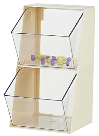 Stackable Tea Bag Storage | 2-Tier Transparent Stackable Storage Container - Tea Caddy Box Containers Tea Pack Stand Tea Bag Shelf Testing Stand for Cabinet Countertop Office Tumotsit