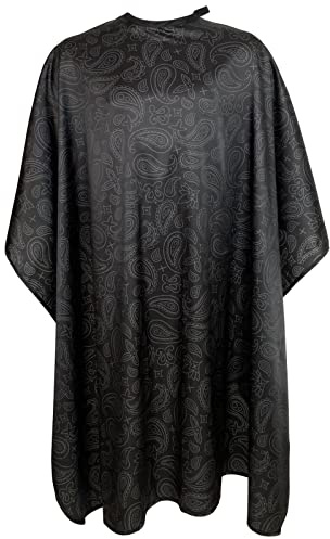 Barber Cape for Men, Hair Cutting Cape with Snaps, Professional Large Stylist Hairdresser Cape, Waterproof & Light Weight & Machine Washable Salon Cape- 63”× 56” (Black)