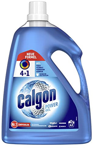 Calgon 4-in-1 Power Gel – Wirksam gegen Kalk, Schmutz, Gerüche und Korrosion – Schützender Wasserenthärter für die Waschmaschine – 1 x 2,15 l