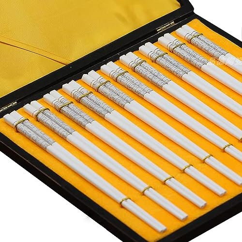 Bacchette Giapponesi Bacchette Coreane Bacchette USA e Getta 10 Paia di Bacchette in Ceramica riutilizzabili per Uso Domestico Resistenti alle Alte Temperature(Color:10,Size:)
