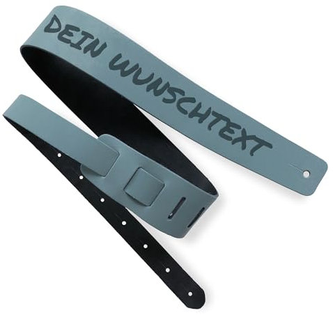 Peronalisierter Gitarrengurt Nevada aus Rindsleder/Wunschtext oder eigenes Logo graviert auf Guitarrengurt für Akkustik/E-Guitarren und Bass (Lead)