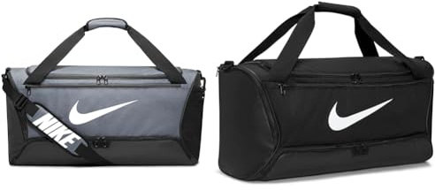 Nike Brsla Sporttasche Iron Grey/Black/White Einheitsgröße & Brasilia 9.5, Durchschnittliche Trainingsbeutel, Schwarz/Schwarz/Weiß, 60Lt, Unisex Erwachsener