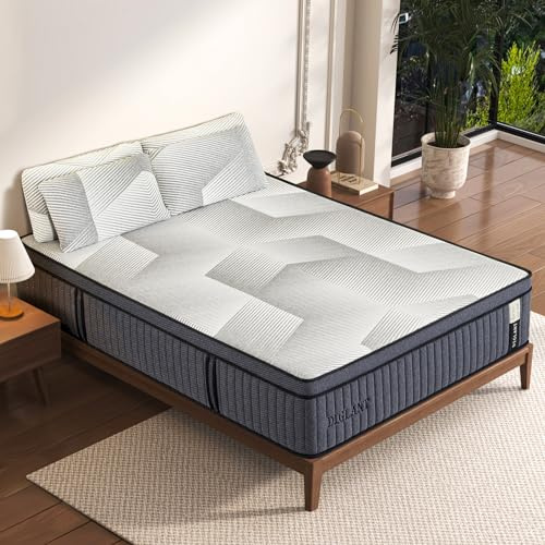 California King Mattress, DIGLANT 14Inch Euro Top Hybrid Memory Foam Mattress with Pocket Springs, Soft Plush Feel in Box, Pressure Relief & Motion Isolation, CertiPUR-US Certified, 72*84